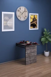 Mokaparkavm Fulya Duvara Monte Katlanabilir Pratik Yemek Masası Balkon Masası Çalışma Masası thumbnail 1