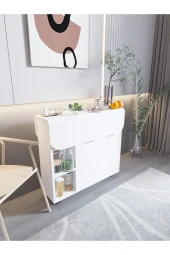 Mokaparkavm Kelebek Yemek Masası Mutfak Masası Katlanır Pratik Tekerlekli Oval thumbnail 3