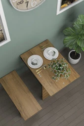 Mokaparkavm Begonya Duvara Monte Katlanabilir Tek Tabureli Pratik Mutfak Masası Yemek Masası Balkon Masası thumbnail 1