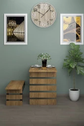 Mokaparkavm Begonya Duvara Monte Katlanabilir Tek Tabureli Pratik Mutfak Masası Yemek Masası Balkon Masası thumbnail 3