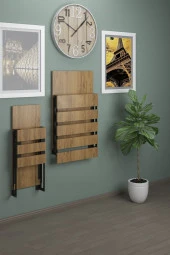 Mokaparkavm Begonya Duvara Monte Katlanabilir Tek Tabureli Pratik Mutfak Masası Yemek Masası Balkon Masası thumbnail 4