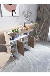 Mokaparkavm Kelebek Yemek Masası Mutfak Masası Katlanır Pratik Tekerlekli - 4