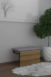 Mokaparkavm Mimoza Döşemeli Tabure Giriş Antre Ayakabı Önü - 3