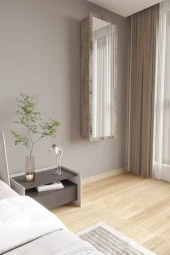 Mokaparkavm Aydınlık Ütü Masası Aynalı Dolaplı Katlanabilir Ütü Masası - 2