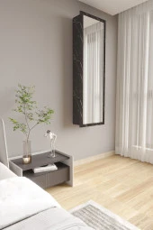 Mokaparkavm Aydınlık Ütü Masası Aynalı Dolaplı Katlanabilir Ütü Masası - 3