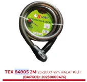 XBYC 84905 2M 25x2000 mm Halat Kilit Anahtarlı Yüksek Güvenlikli Motosiklet Kilidi - 4