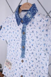 Babyhola Pamuk Gömlek Kot Pantolon Erkek Bebek Çocuk Bayramlık Takım Elbise 22356 - 3