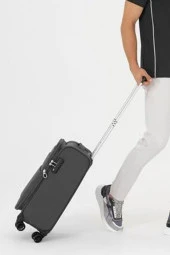 Pierre Cardin Ultra Light Hafif Lüx Kumaş Kabin Boy Valiz Antrasit 04PC4200 thumbnail 6