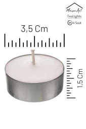 50 Adet | Buhurdanlık Mumu | 4 Saat Yanan Tea Light Mum | Dekoratif Mumluk Mumu - 2