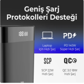 BİX PB140W 30000mAh 140W 2 Type-C PD Powerbank - 3