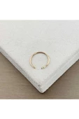 Roz 925 Ayar Gold Halka Deliksiz Sıkıştırmalı Kıstırmalı Fake Hızma Sarı Renk Tek Ebat Beden - 2