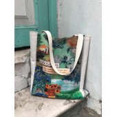 Van Gogh Kanvas Çanta Metal Çıtçıtlı Yıkanabilir Bez Çanta - 2