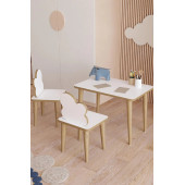 YüceerHomeÇocuk Masa Sandalye Yaz Sil Oyun Aktivite Montessori 1 Masa 2 Sandalye - 1