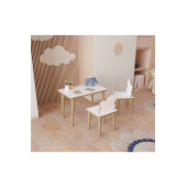 YüceerHomeÇocuk Masa Sandalye Yaz Sil Oyun Aktivite Montessori 1 Masa 2 Sandalye - 3