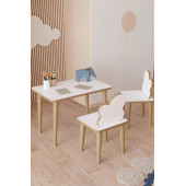 YüceerHomeÇocuk Masa Sandalye Yaz Sil Oyun Aktivite Montessori 1 Masa 2 Sandalye - 4