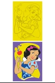Disney Prenses, 5 Adet Büyük Boy A4, Kız Çocuk Kum Boyama Kartı Seti-Red Castle KB-D-054 - 5