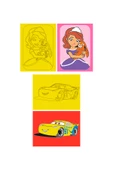 Disney Karma, 10 Adet Büyük Boy A4, Kız-Erkek Çocuk Kum Boyama Kartı Seti-Red Castle KB-D-101 - 6