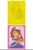 Disney Prenses, 5 Adet Büyük Boy A4, Kız Çocuk Kum Boyama Kartı Seti-Red Castle KB-D-054 - 6