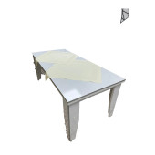 2 Adet Krem 80cmx80cm Çift Kat Pamuklu Atlas Kenarlı Masa Örtüsü - 1