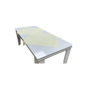 2 Adet Krem 80cmx80cm Çift Kat Pamuklu Atlas Kenarlı Masa Örtüsü - 3