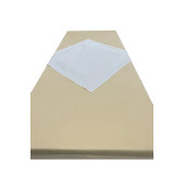 Krem 80cmx80cm ve Sarı 140cmx240cm Çift Kat Pamuklu Atlas Kenarlı Masa Örtüsü 2 li Set - 2