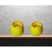 Aurora Işıltısı Dekoratif Mumluk 2 li Sarı 7x6 cm - 1