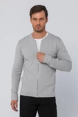 Erkek Regular Fit Rahat Sade Önü Fermuarlı Hırka - 11