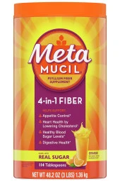 Metamucil Real Sugar Orange Multihealth Fiber Powder 1.36KG - 1