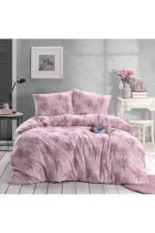 Lotusline Home Pudra Ağaç Desen Tek Kişilik Lüks Pamuklu Nevresim Takımı - Seti - 1