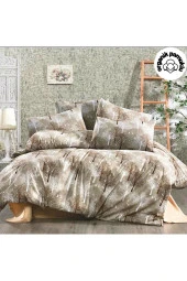 Lotusline Home Sarı Ağaç Desen Tek Kişilik Lüks Pamuklu Nevresim Takımı - Seti - 1