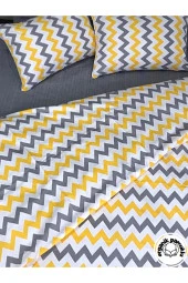 Lotusline Home Zigzag Desen Pamuklu Çift Kişilik Nevresim Takımı - Seti - 2
