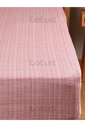 Lotusline Fırça Desen Ranforce Lastikli Fitted Çarşaf Takımı Tek Kişilik Yastıklı Pembe 120x200 - 2