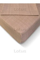 Lotusline Fırça Desen Ranforce Lastikli Fitted Çarşaf Takımı Tek Kişilik Yastıklı Kahverengi 120x200 - 2