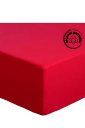 Lotusline Tek Kişilik 120*200 ( Ara Ölçü ) Lüks Pamuklu Lastikli Çarşaf Takımı Yastıklı - Kırmızı thumbnail 3