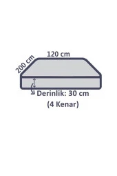 Lotusline Tek Kişilik Lüks Pamuklu 100*200 Lastikli Kumaş Çarşaf Takımı Yastıklı - Siyah. - 6