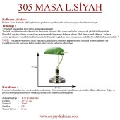 Eray Aydınlatma Banker Masa Lambası PVC Başlıklı Yeşil - Siyah thumbnail 3