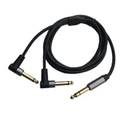 6.3mm stereo erkek  to 2 6.3mm mono 90 derece kablo 1,5m thumbnail 3