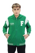 Kız Erkek Çocuk Unisex Kapüşonlu Kolej Ceket - 6