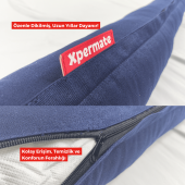 XPERMATE Fermuarlı Seyahat Yastığı Cırt Cırtlı Seyahat Boyun Yastığı Yolculuk Yastığı 110cm Lacivert - 4