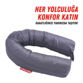 XPERMATE Fermuarlı Seyahat Yastığı Cırt Cırtlı Seyahat Boyun Yastığı Yolculuk Yastığı 110cm Gri - 2