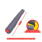 XPERMATE Fermuarlı Seyahat Yastığı Cırt Cırtlı Seyahat Boyun Yastığı Yolculuk Yastığı 110cm Gri - 3