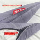 XPERMATE Fermuarlı Seyahat Yastığı Cırt Cırtlı Seyahat Boyun Yastığı Yolculuk Yastığı 110cm Gri - 4