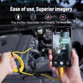 DEPSTECH Işıklı Endoskop Kamerası - 5m Kablo 7mm İnce Prob - Sarı - 4