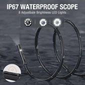 Teslong 1080P HD Çift Lensli Muayene Kamerası - 8+1 LED Işıklı - 5m Kablo - 8mm - 3