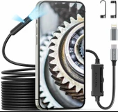 Teslong 1080P HD Çift Lensli Muayene Kamerası - 8+1 LED Işıklı - 5m Kablo - 8mm - 1