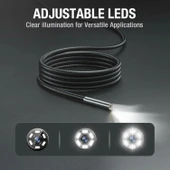 Teslong Endoskop Yedek Kablosu, Tek Lensli Muayene Kamerası - 5m Kablo - 7mm - 3