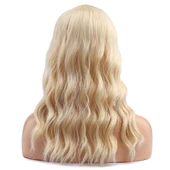 Dalgalı Kısa Perçemli Fiber Sentetik Peruk - Platin thumbnail 4