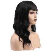 Dalgalı Kısa Perçemli Fiber Sentetik Peruk - Koyu Kestane thumbnail 3