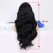 Siyah Dalgalı Uzun Boy Tül Peruk thumbnail 4