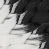 Afrika Örgüsü Ve Rasta İçin Sentetik Ombreli Saç - Siyah / Açık Gri thumbnail 3